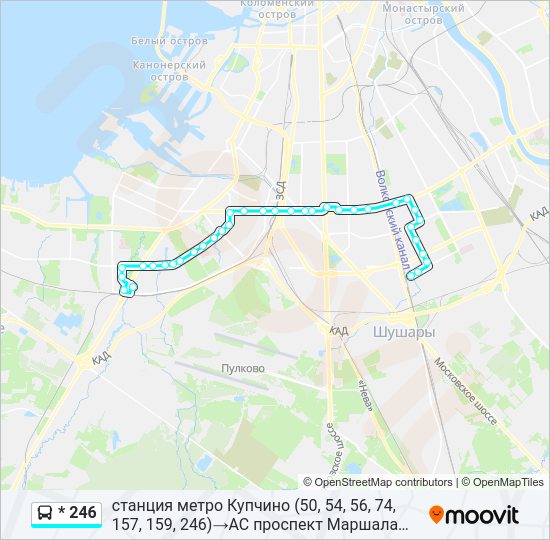 Автобус * 246: карта маршрута