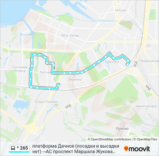 * 265 Bus Line Map