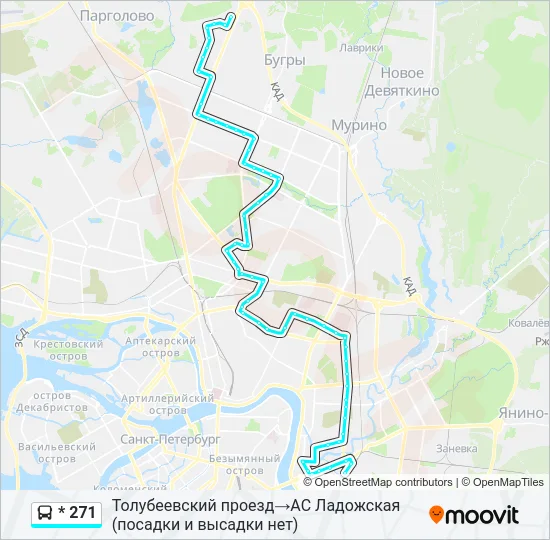 * 271 Bus Line Map