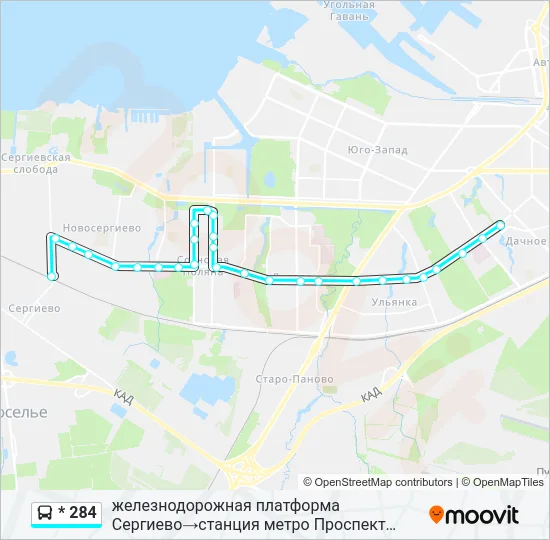 * 284 Bus Line Map