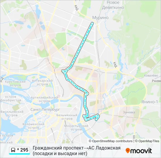 * 295 Bus Line Map