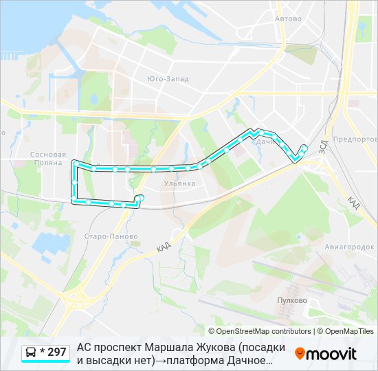 Автобус * 297: карта маршрута