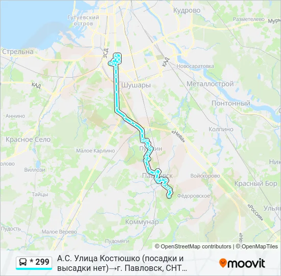 * 299 Bus Line Map