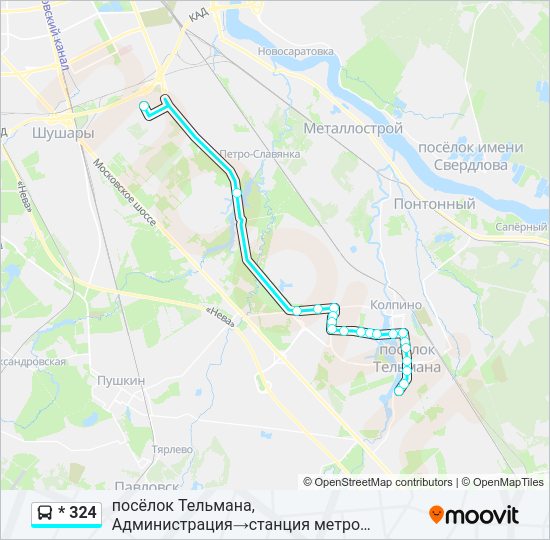 Автобус * 324: карта маршрута