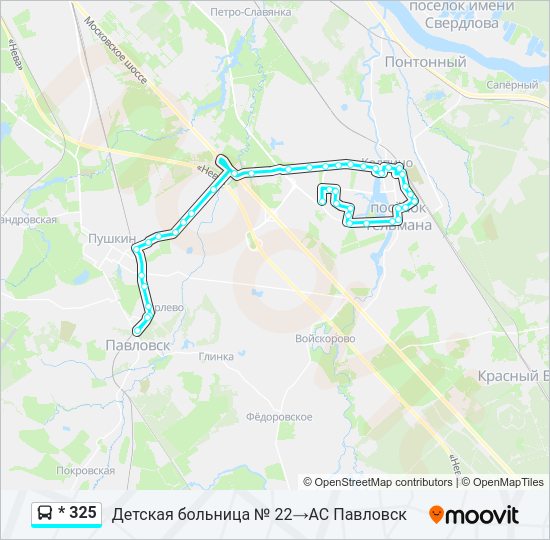 Автобус * 325: карта маршрута