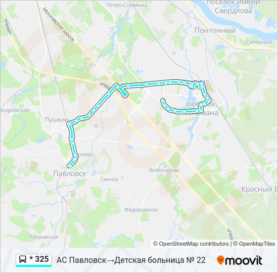 Автобус * 325: карта маршрута