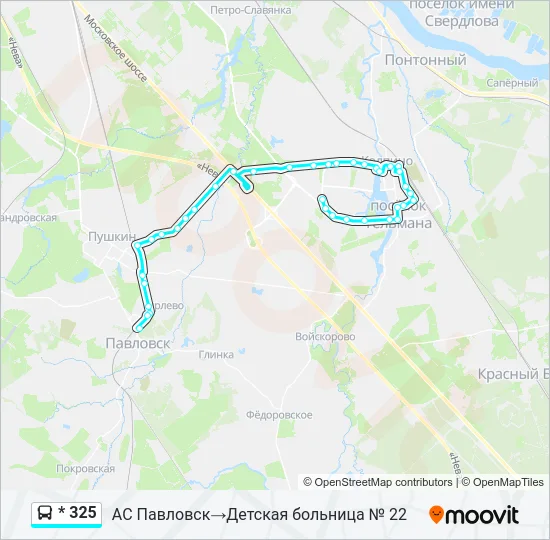 Автобус * 325: карта маршрута