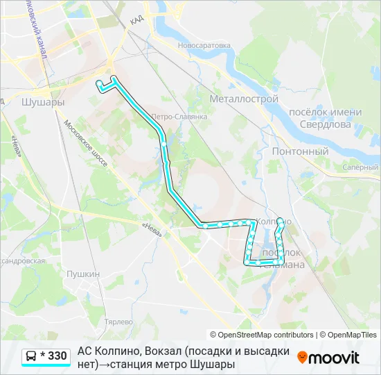 * 330 Bus Line Map