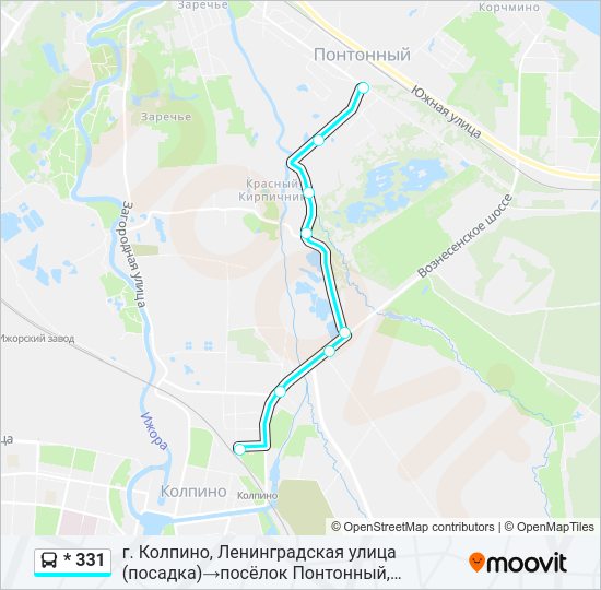 Автобус * 331: карта маршрута