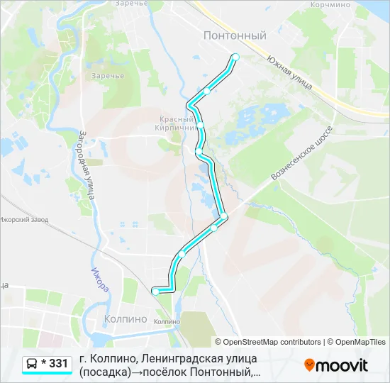 * 331 Bus Line Map