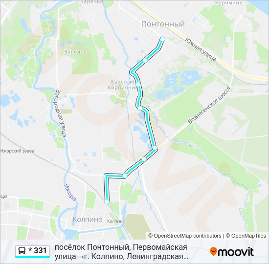 Автобус * 331: карта маршрута