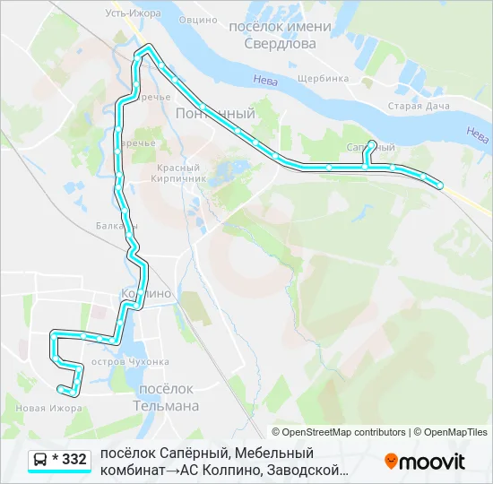 * 332 Bus Line Map