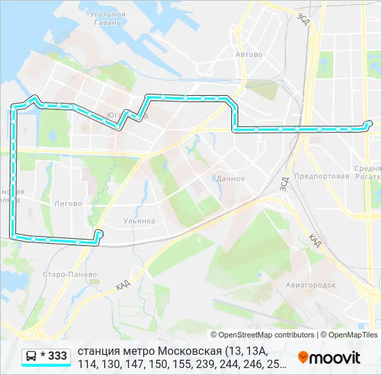 * 333 Bus Line Map