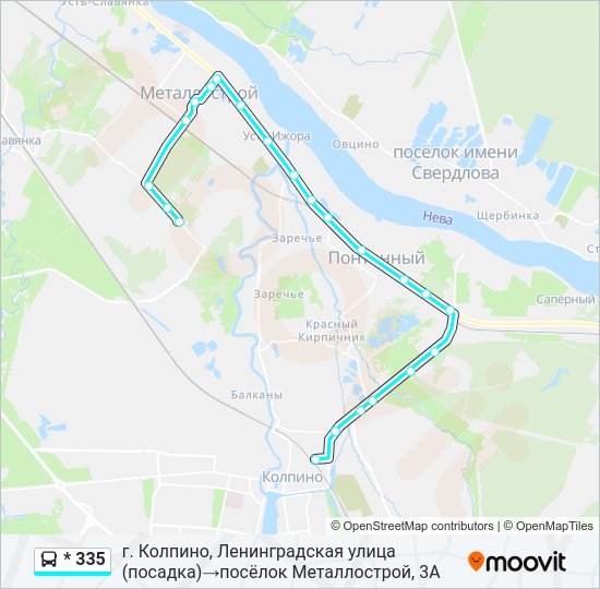 Автобус * 335: карта маршрута