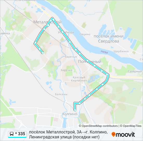 Автобус * 335: карта маршрута