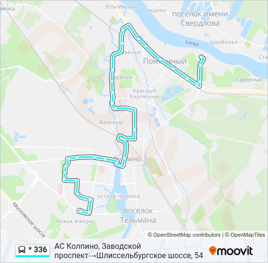 Автобус * 336: карта маршрута