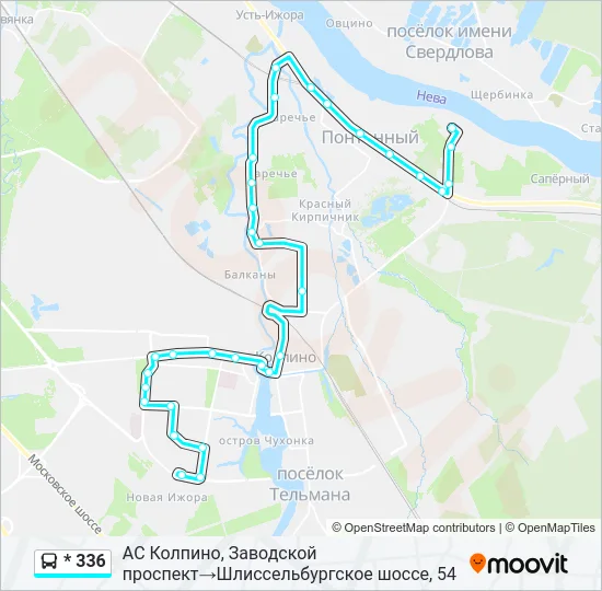 * 336 Bus Line Map