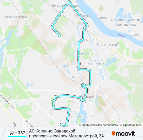 Автобус * 337: карта маршрута