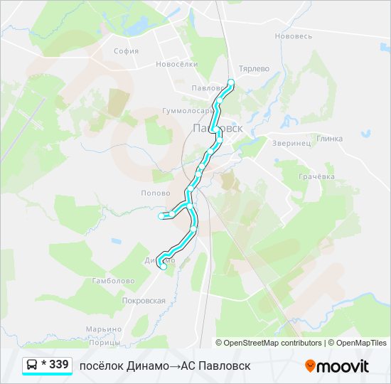 Автобус * 339: карта маршрута