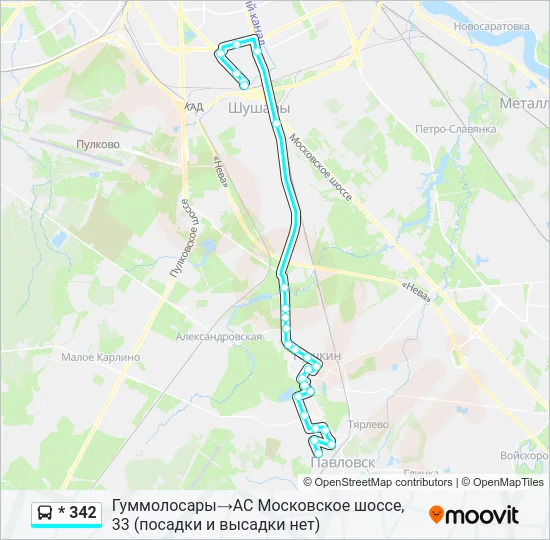 * 342 Bus Line Map
