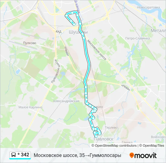 * 342 Bus Line Map