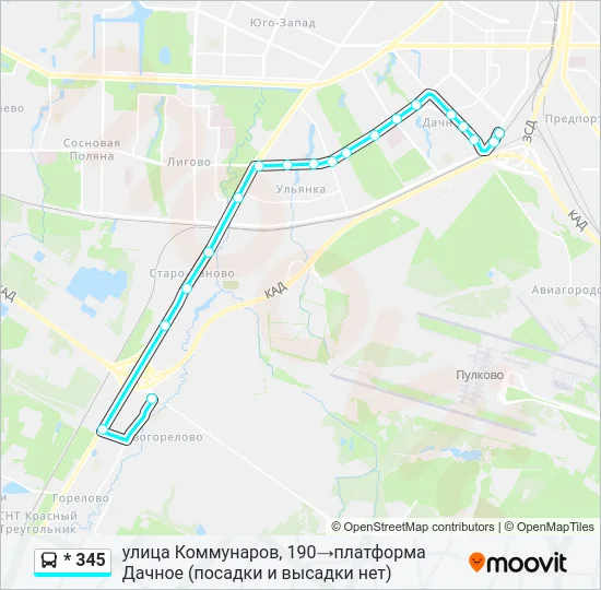 * 345 Bus Line Map