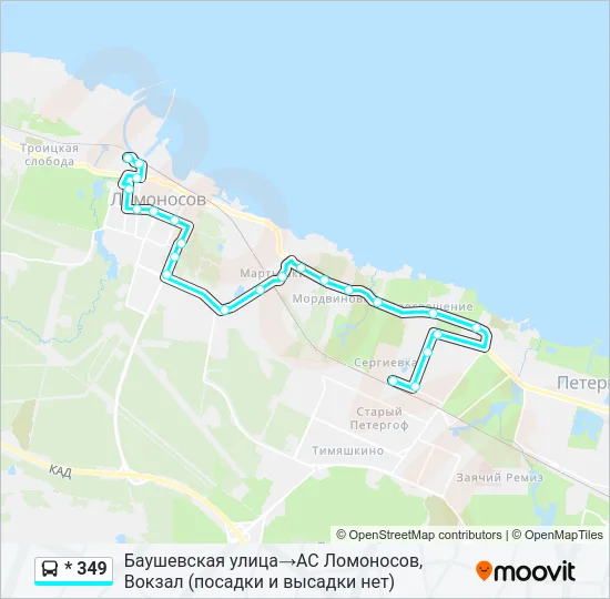 * 349 Bus Line Map