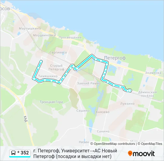 * 352 Bus Line Map