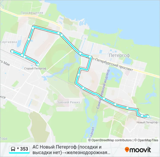 * 353 Bus Line Map