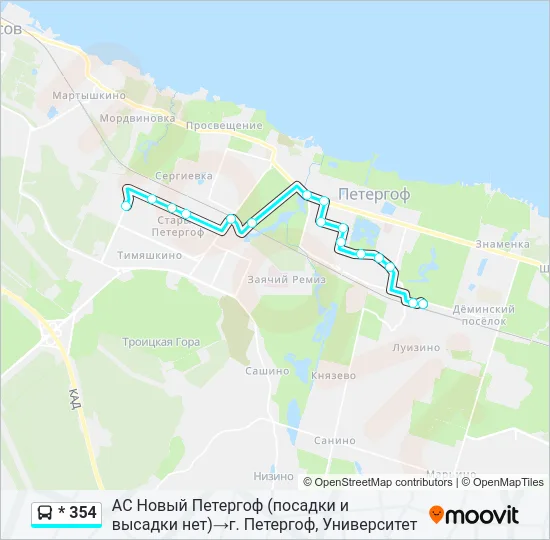 * 354 Bus Line Map