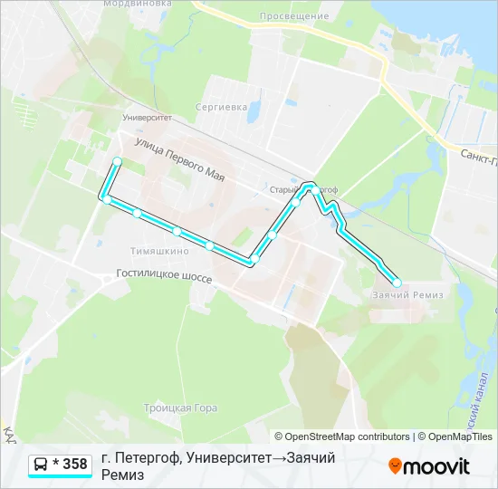 * 358 Bus Line Map