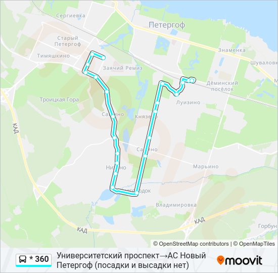 Автобус * 360: карта маршрута