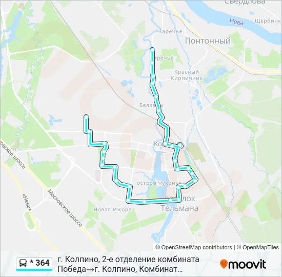 * 364 Bus Line Map