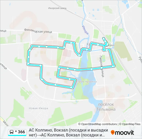 * 366 Bus Line Map