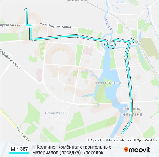 Автобус * 367: карта маршрута