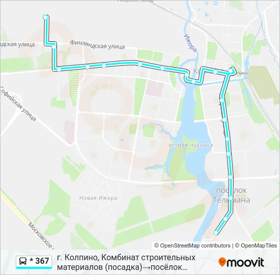 * 367 Bus Line Map