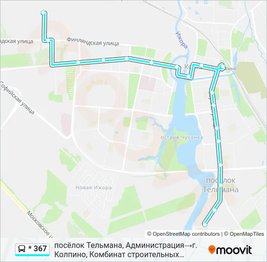 * 367 Bus Line Map