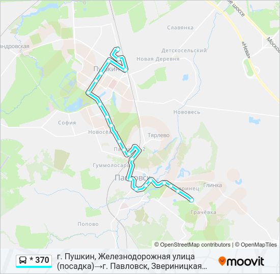 Автобус * 370: карта маршрута