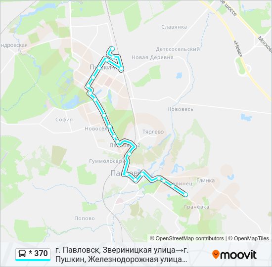 Автобус * 370: карта маршрута