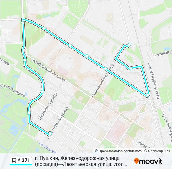 Автобус * 371: карта маршрута