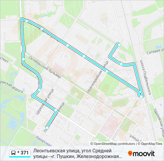 Автобус * 371: карта маршрута