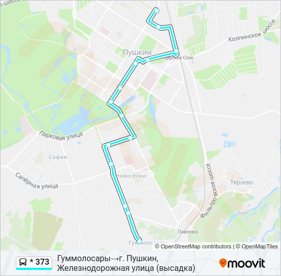 Автобус * 373: карта маршрута