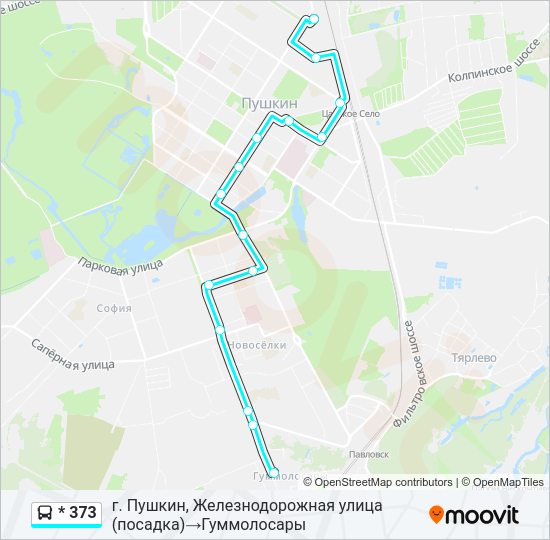 Автобус * 373: карта маршрута