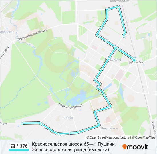 Автобус * 376: карта маршрута