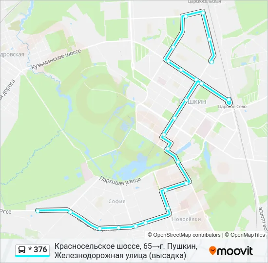 Автобус * 376: карта маршрута