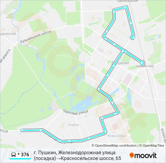 Автобус * 376: карта маршрута