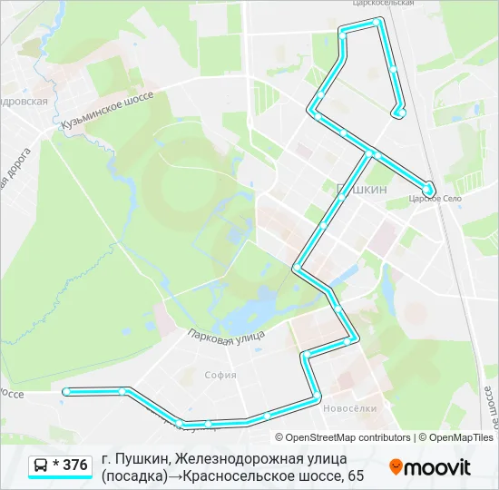Автобус * 376: карта маршрута