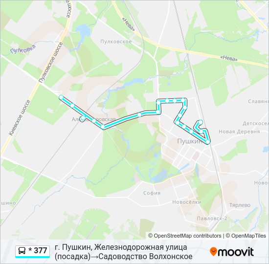 Автобус * 377: карта маршрута