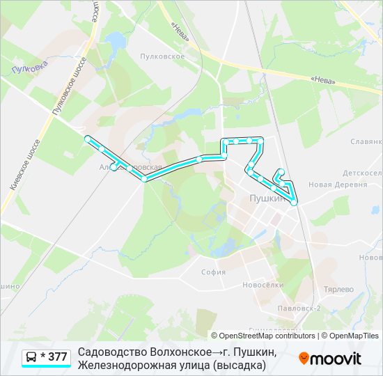 Автобус * 377: карта маршрута