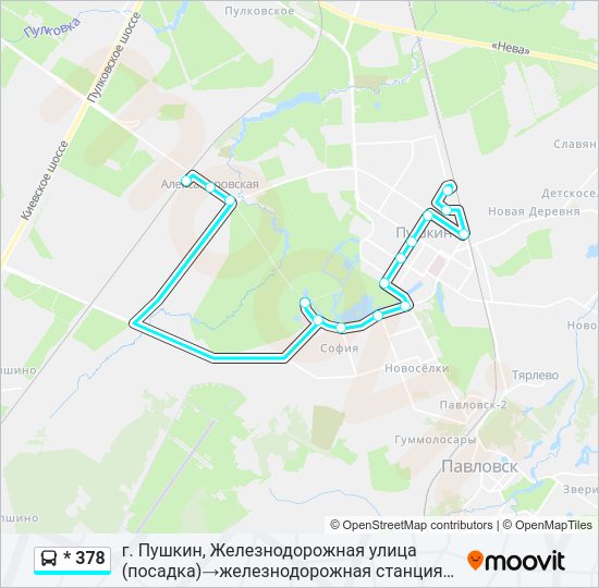 Автобус * 378: карта маршрута